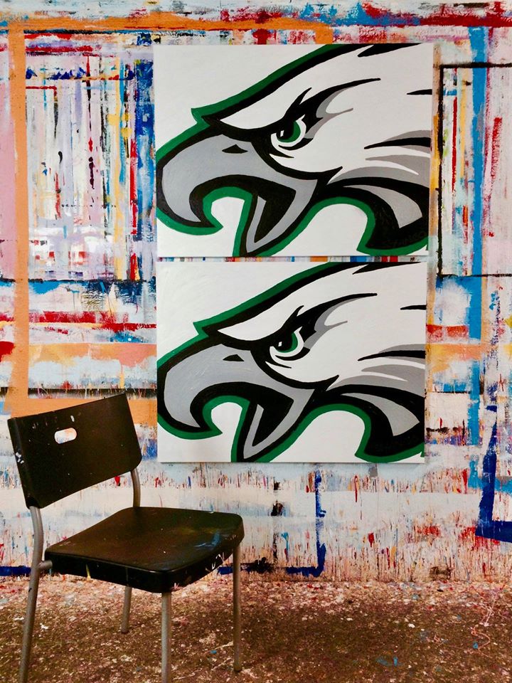 Painting by John Stango | Stango Gallery: American Football | Philadelphia Eagles Logo | USA Patriotic Artist | Washington, DC |