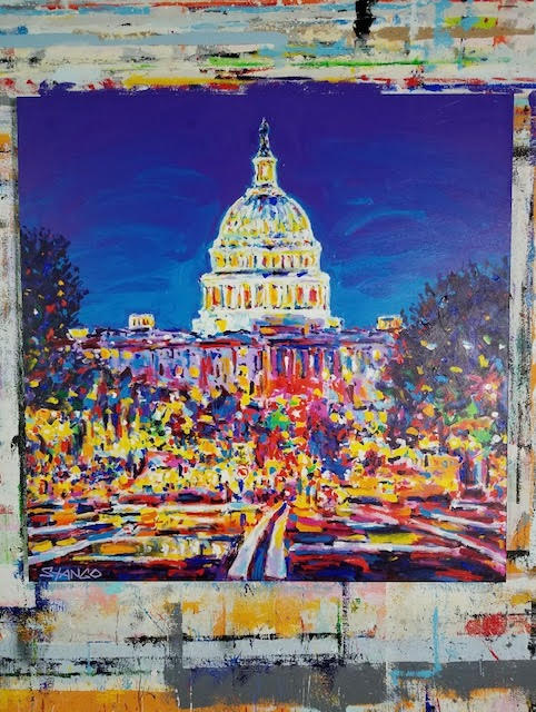 John Stango | Capitol Building Painting | Washington, DC's Capitol | Capitol Building at Night | Commissions Avail | Large Abstract | Gallery at Studio Burke Ltd - Washington, DC