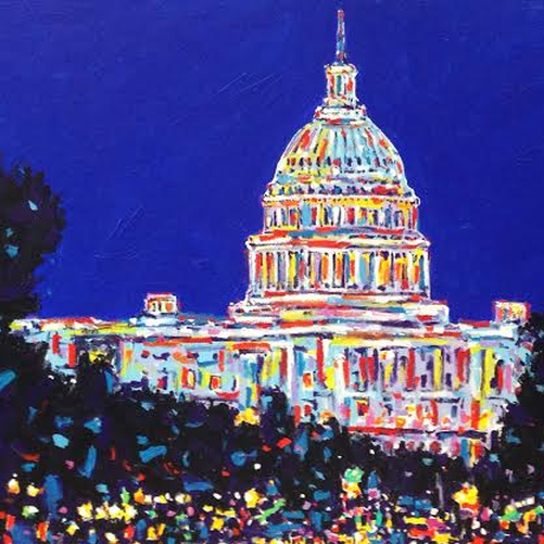 Stango Gallery: Capital City | Night Sky in Washington, Our Capitol Building | Gallery at Studio Burke, Washington, DC
