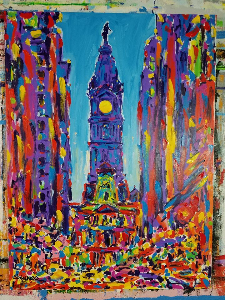 Stango Gallery: City at Night | Night Time Skyline - Paris, France | Gallery at Studio Burke, Washington, DC