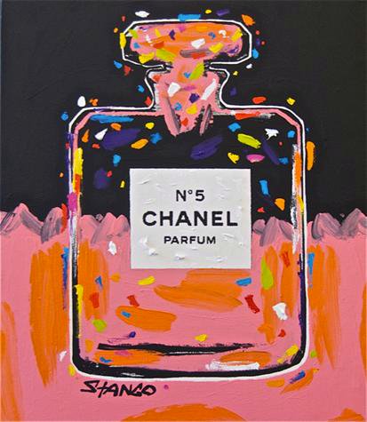 Stango Gallery: Chanel | Chanel No.5 Parfum | Peach, Orange, Purple Chanel Bottle Pop Art | Gallery at Studio Burke, Washington, DC