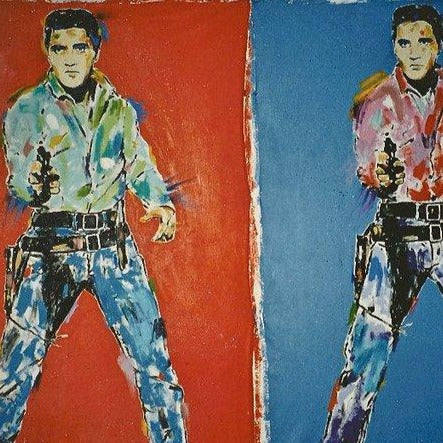 Stango Gallery: American Icon Elvis Presley | Orange and Blue Elvis | Gallery at Studio Burke, Washington, DC