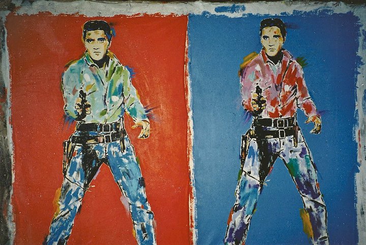 Stango Gallery: American Icon Elvis Presley | Orange and Blue Elvis | Gallery at Studio Burke, Washington, DC