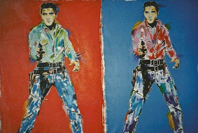 Stango Gallery: American Icon Elvis Presley | Orange and Blue Elvis | Gallery at Studio Burke, Washington, DC