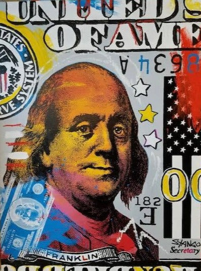 Painting by John Stango | Ben Franklin American Money, Money, Money | USA Patriotic Artist | Washington, DC | Artist John Stango