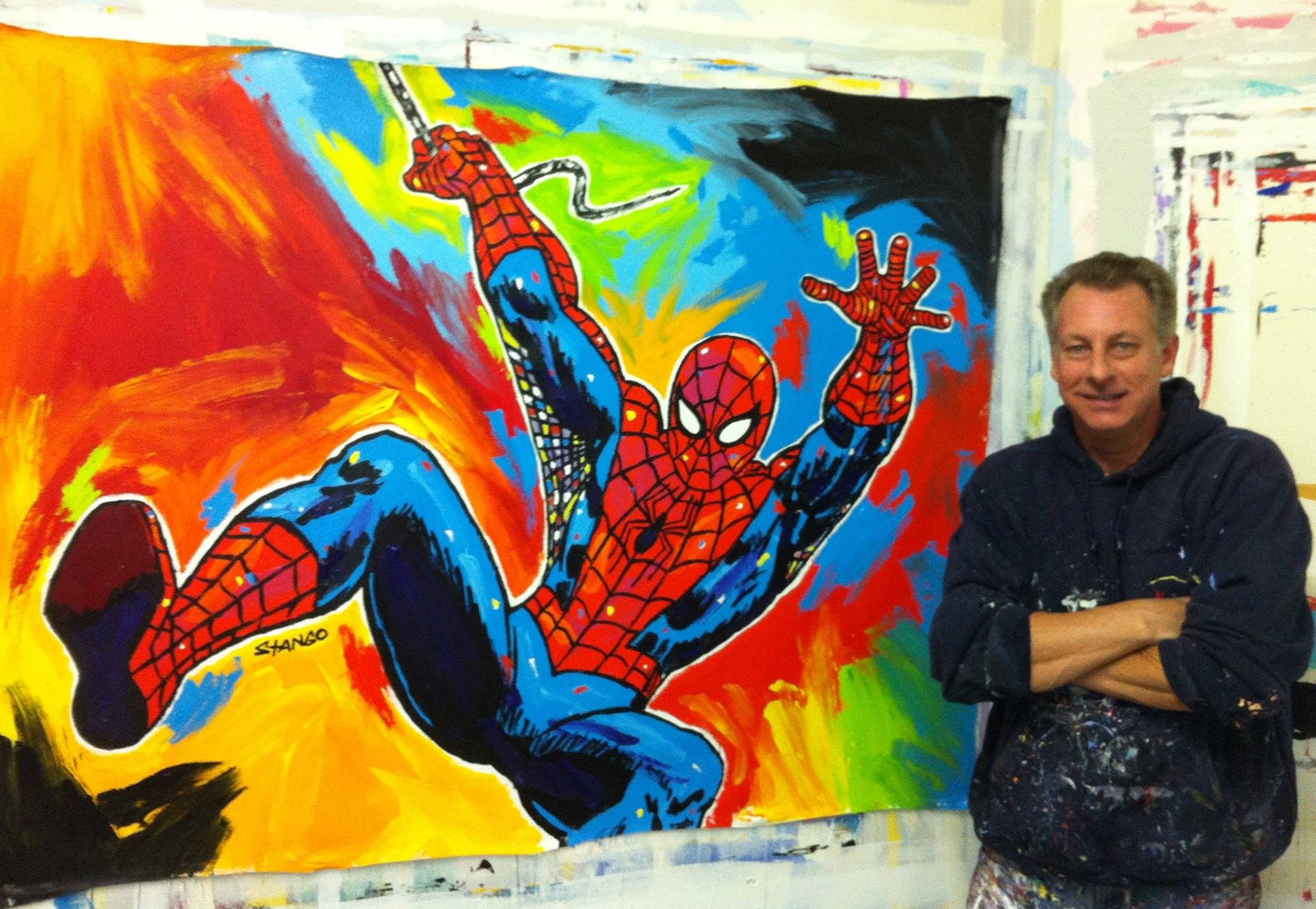 Painting by John Stango | Stango Gallery: American Superhero Spiderman | Spiderman, Spiderman | USA Patriotic Artist | Washington, DC |