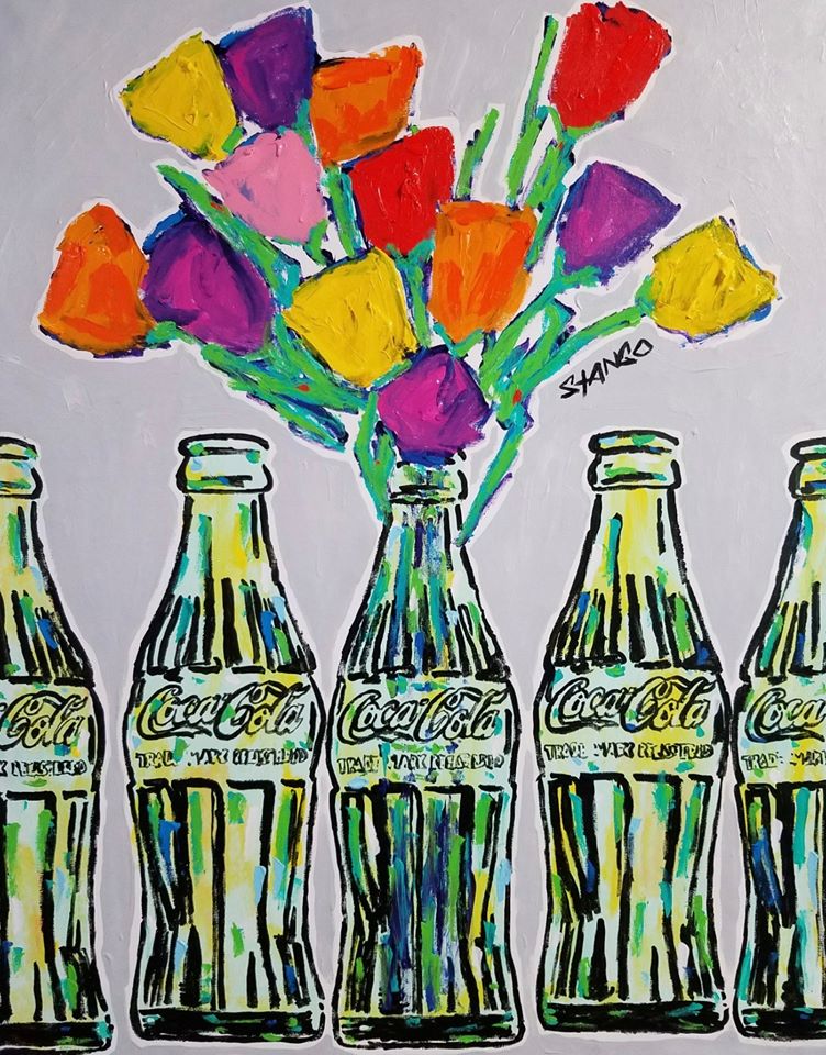 Stango Gallery: Flowers | Coca Cola and Tulip Flowers Pop Art | Custom Contemporary Art | Gallery Burke DC