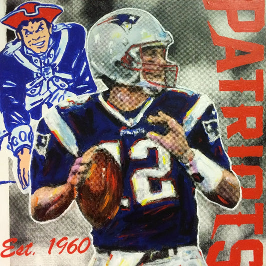 Painting by John Stango | Stango Gallery: American Football | New England Patriots Tom Brady  | USA Patriotic Artist | Washington, DC |