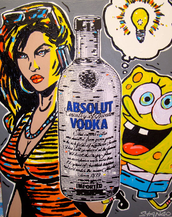 Stango Gallery: Absolut Vodka | Grey Sponge Bob Absolutely Absolut | Gallery at Studio Burke, Washington, DC