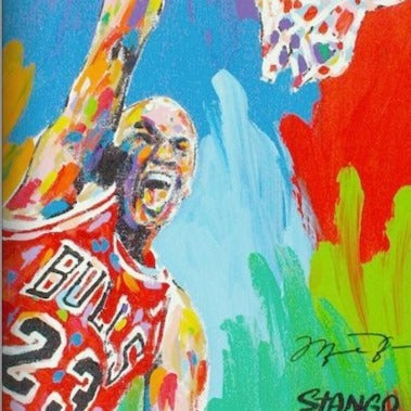 Painting by John Stango | Stango Gallery: American Basketball | Chicago Bulls Michael Jordan | USA Patriotic Artist | Washington, DC |
