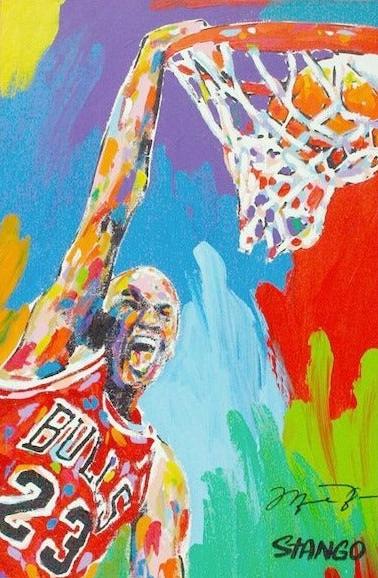 Painting by John Stango | Stango Gallery: American Basketball | Chicago Bulls Michael Jordan | USA Patriotic Artist | Washington, DC |