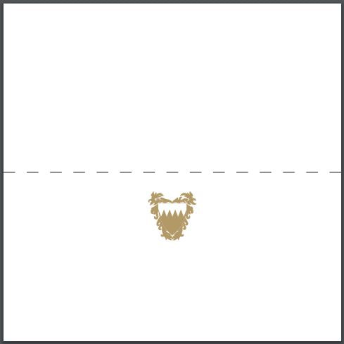 Bahrain Embassy | NEW LOGO | Dinner Place Cards | Quantity 500 | SILVER Seal | Florescent White | Hand Engraved