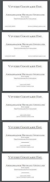 Bespoke Proof | Stationery Ambassador Gfoeller | Business Card | US / UK / European Size | No Gold - Single Colour Logo with Text Only | Hand Engraved | Sterling and Burke Ltd-Custom Stationery-Sterling-and-Burke