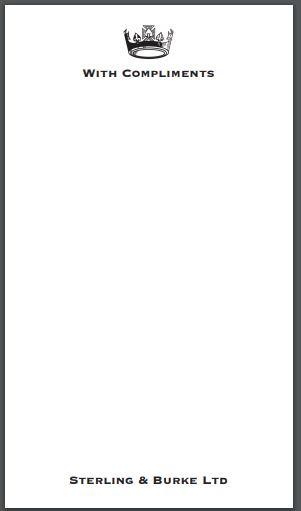 Pricing / Deposit | Bespoke Stationery | With Compliments Card | 4 by 6.75 | Pearl White and Ecru | Hand Engraved | 100% Cotton Paper by Sterling and Burke Ltd-Custom Stationery-Sterling-and-Burke
