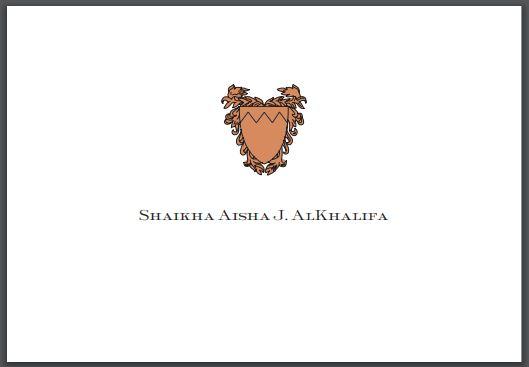 Bespoke Proof | Bahrain Embassy Stationery | Gift Card Only | Gold Seal and Text on Gift Card Only | Hand Engraved | Sterling and Burke Ltd-Custom Stationery-Sterling-and-Burke
