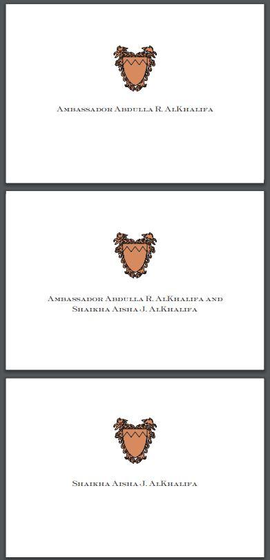 Bespoke Proof | Bahrain Embassy Stationery | Gift Card Only | Gold Seal and Text on Gift Card Only | Hand Engraved | Sterling and Burke Ltd-Custom Stationery-Sterling-and-Burke