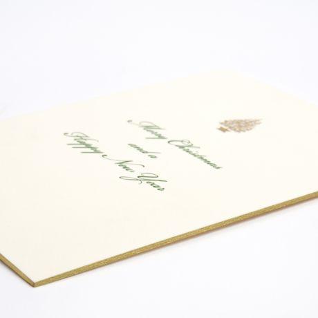 Merry Christmas and Happy New Year | Hand Engraved | Petite Christmas Tree Single Card-Stationery-Sterling-and-Burke
