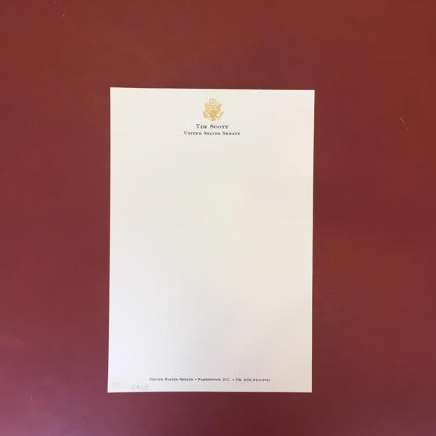****Bespoke Stationery | Correspondence Card and Envelope Set | Gold Eagle Seal and Text | Hand Engraved | Paper made in USA | Sterling and Burke Ltd-Custom Stationery-Sterling-and-Burke
