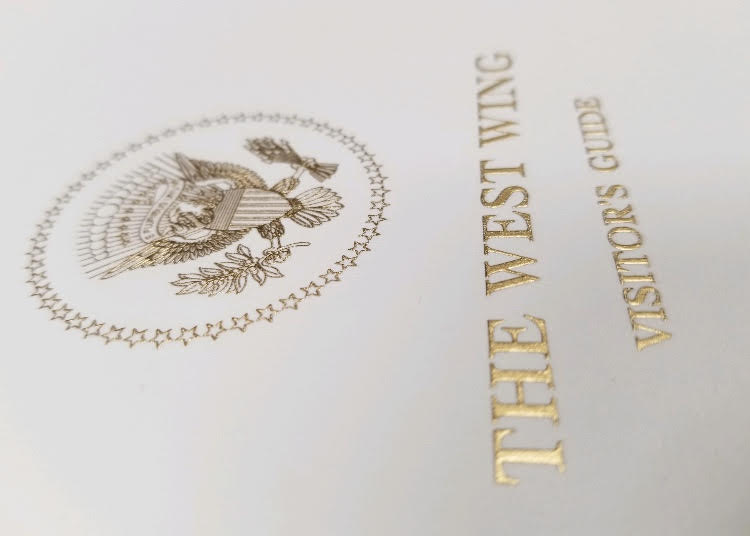 White House Stationery Samples | Hand Engraved | Foil Stamped | White House Visitors Guide Cover