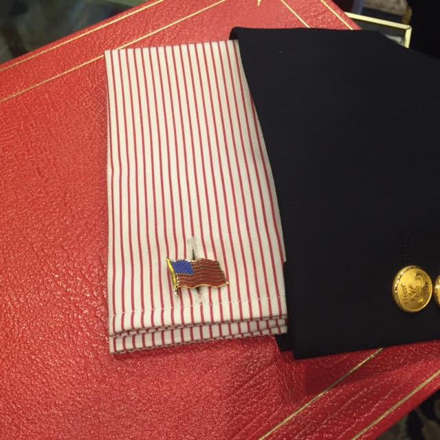 Waving American Flag Cufflinks | Enameled Cuff Links | US Flag | Gold-Cufflinks-Sterling-and-Burke