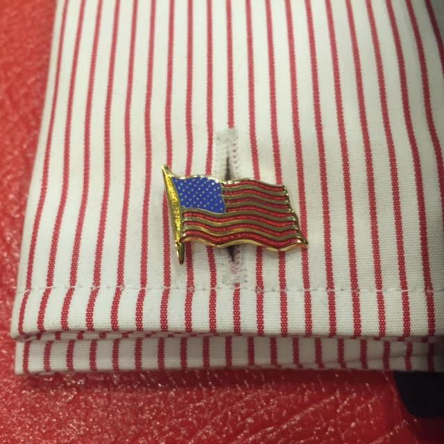 Waving American Flag Cufflinks | Enameled Cuff Links | US Flag | Gold-Cufflinks-Sterling-and-Burke