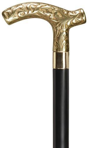 Brass Derby Walking Stick for Gentleman | Man's Brass Cane Derby Style | Elegant Cane | Brass Top Decoration | Sterling and Burke-Walking Stick-Sterling-and-Burke