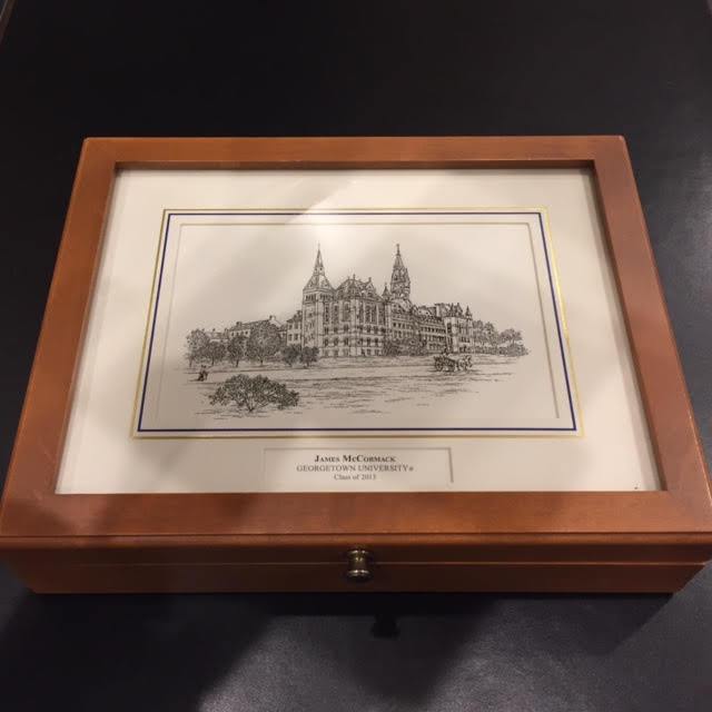 Georgetown University | Medium Desk Box | Sample-Desk Accessory-Sterling-and-Burke