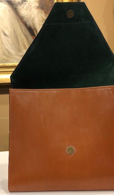 Letter Size Flap Over Portfolio | Large Flap | Magnetic | English Bridle | Dark London Tan | Made in England | Sterling and Burke-Portfolio-Sterling-and-Burke
