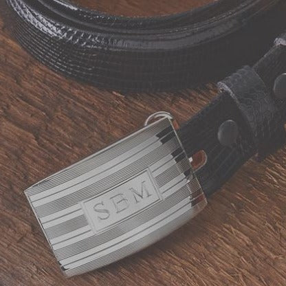 Sterling Silver Belt Buckle | CRISS CROSS LINES Sterling Silver Slide Style Buckle | Available for 1", 1 1/8", 1 1/4" and 1 1/2 Inch Belt Straps | Made in USA
