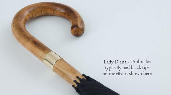 The Diana Umbrella | A Ladies Royal Umbrella | Solid Shaft Maple | Black Canopy | Gold Collar | Finest Quality | Made in England | Sterling and Burke Umbrellas-Ladies Umbrella-Sterling-and-Burke
