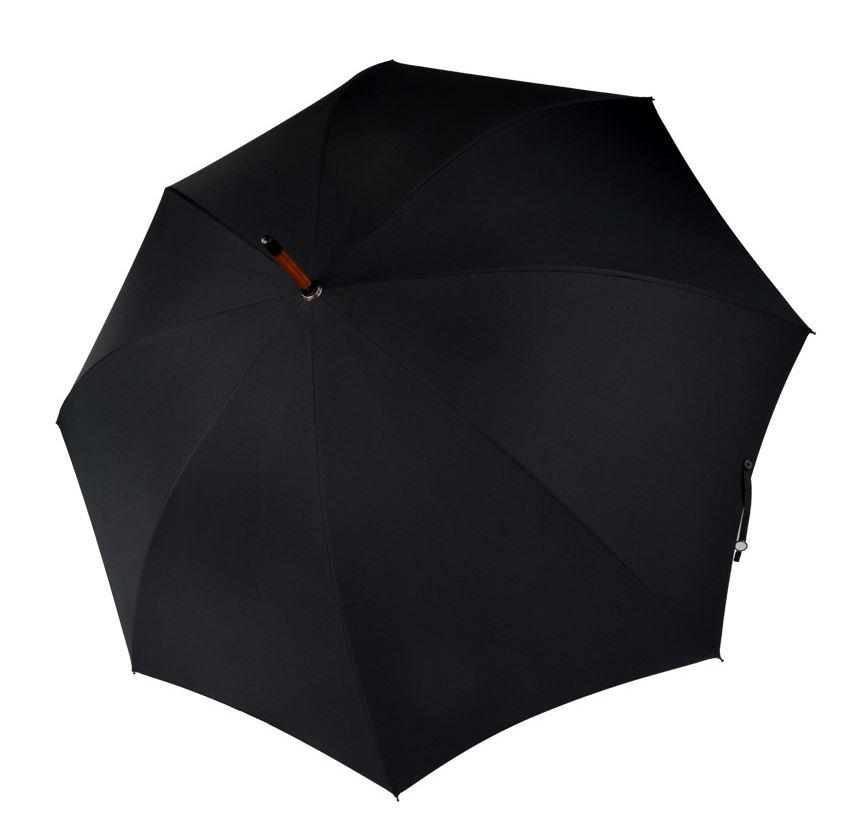 The Philip Garden Umbrella | A Gents Royal Umbrella | Malacca Handle Umbrella | Royal Garden Party Umbrella With Option of Gold Collar | Black Canopy | Made in England | Sterling and Burke-Gent's Umbrella-Sterling-and-Burke