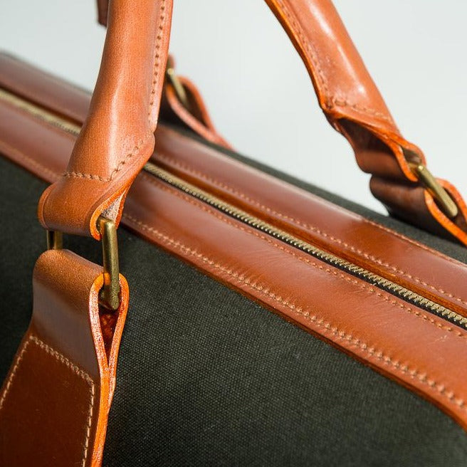 Custom Leather Weekender Duffel | Leather Duffle | Bridle Hide Holdall | Made in UK | Superior Quality | Wheels and Trolley | Hand Stitched | Sterling and Burke Ltd-Duffle-Sterling-and-Burke