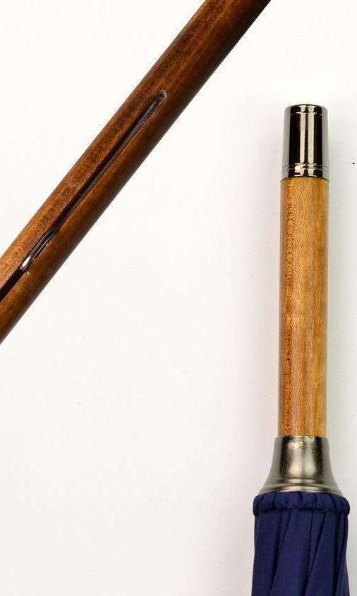 The Diana Umbrella | A Ladies Royal Umbrella | Solid Shaft Maple | Black Canopy | Gold Collar | Finest Quality | Made in England | Sterling and Burke Umbrellas-Ladies Umbrella