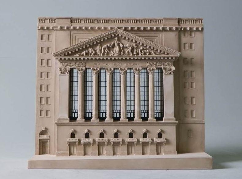 New York Stock Exchange Architectural Sculpture | Custom NYSE Statue | Building Model | Extraordinary Detail and Quality | Made in England | Timothy Richards-Desk Accessory-Sterling-and-Burke