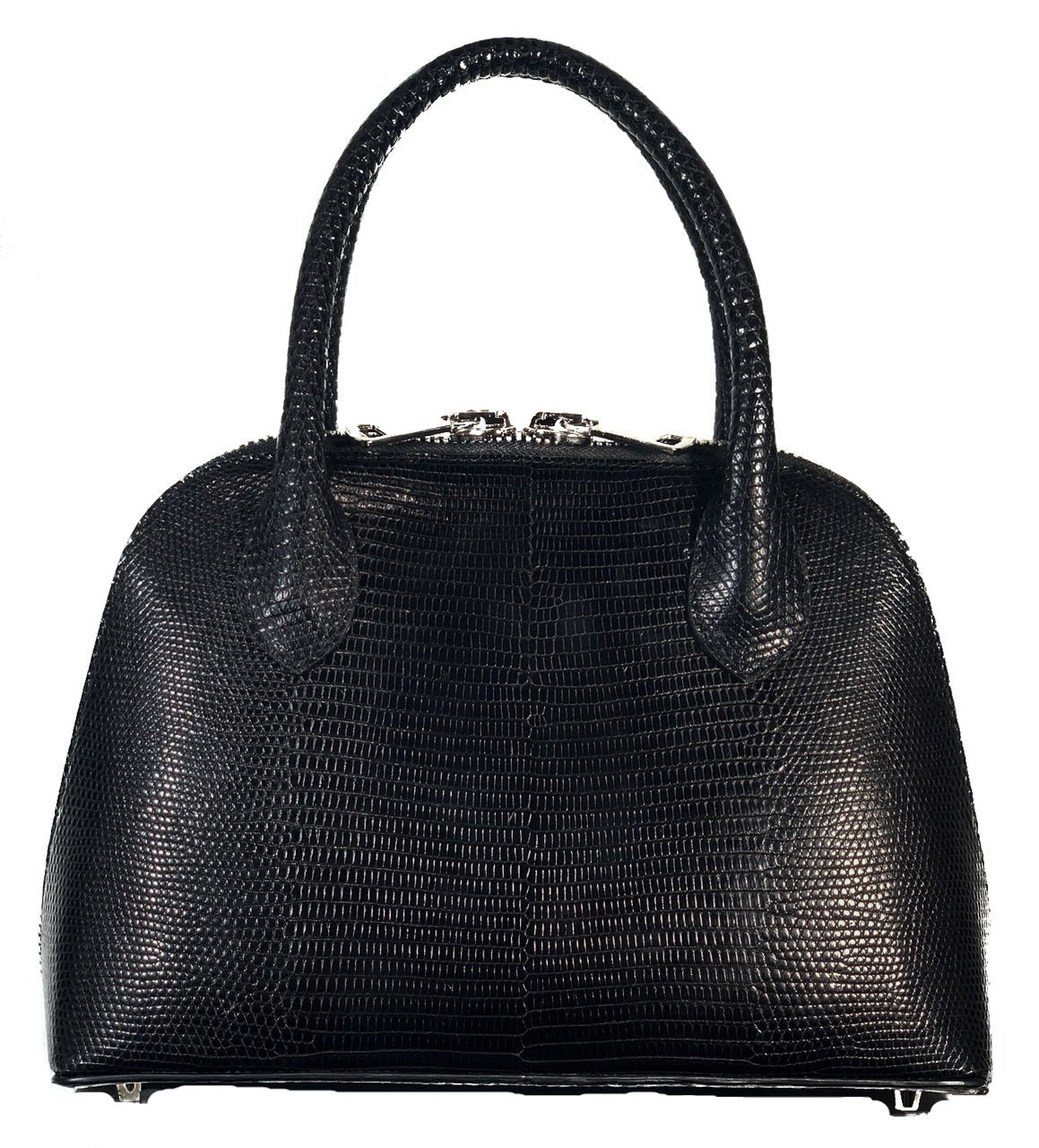 Lizard Purse | Authentic American Lizard Handbag | The Patricia | 15" in Classic Black| Custom Production | Hand Made in America
