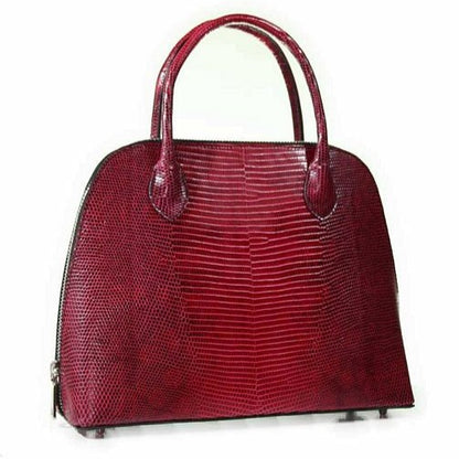 Lizard Purse | Authentic American Lizard Handbag | The Patricia | 15" in Classic Black| Custom Production | Hand Made in America