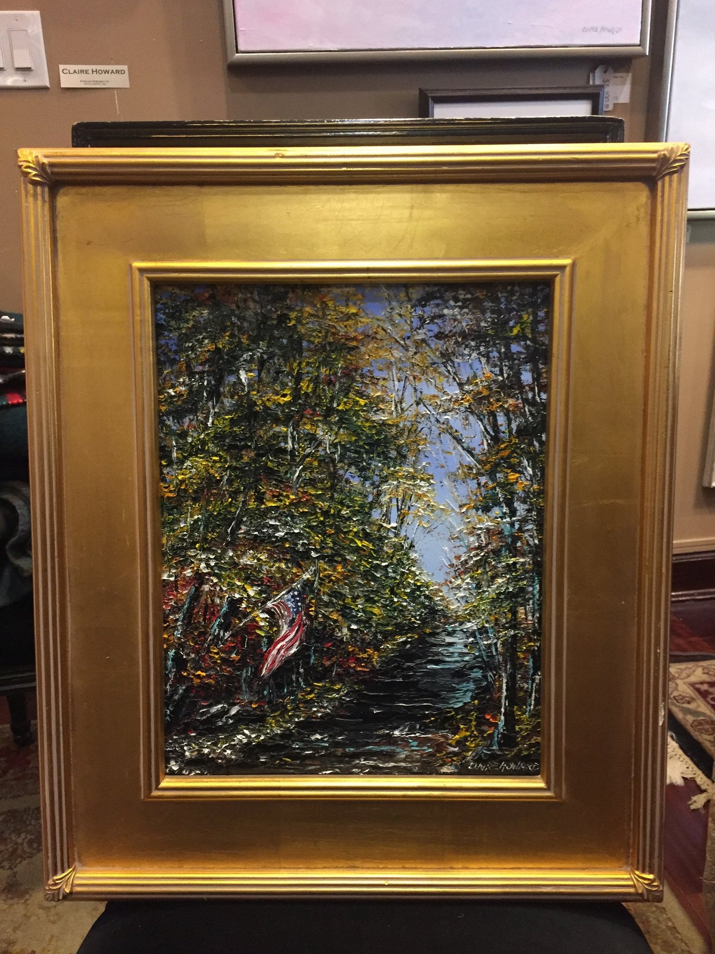 Art | The Fishing Creek | Original Oil Painting by Claire Howard | 14" x 11"-Oil Painting-Sterling-and-Burke