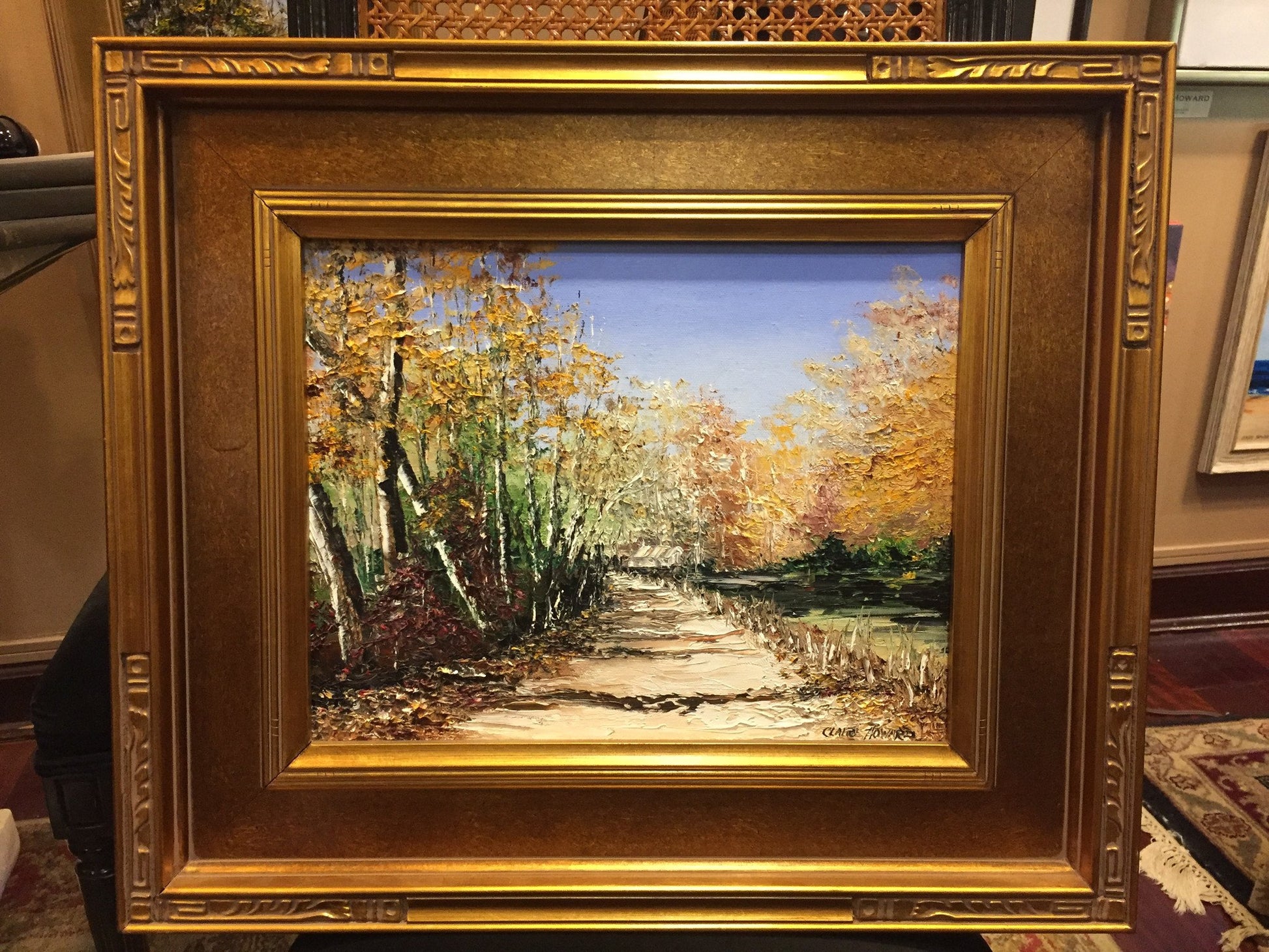 Art | Towpath Swain's Lock | Original Oil Painting by Claire Howard | 11" x 14"-Oil Painting-Sterling-and-Burke