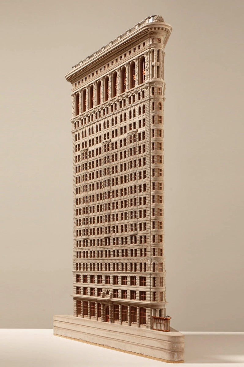 NYC Flat Iron Building Sculpture | Custom Flat Iron Building Plaster Model | Made in England | Timothy Richards