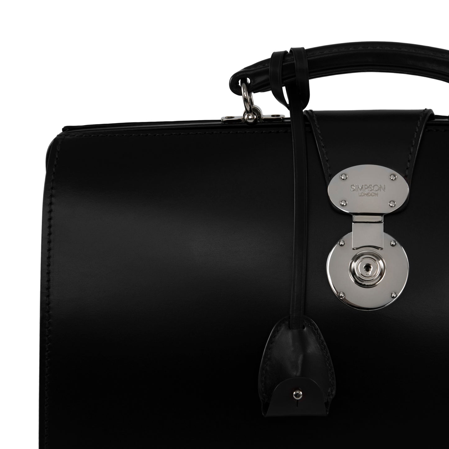 Top Frame Briefcase | Simpson London Style | English Bridle Hide | Bespoke Production | Special Round Lock | Hand Stitched | Made in England