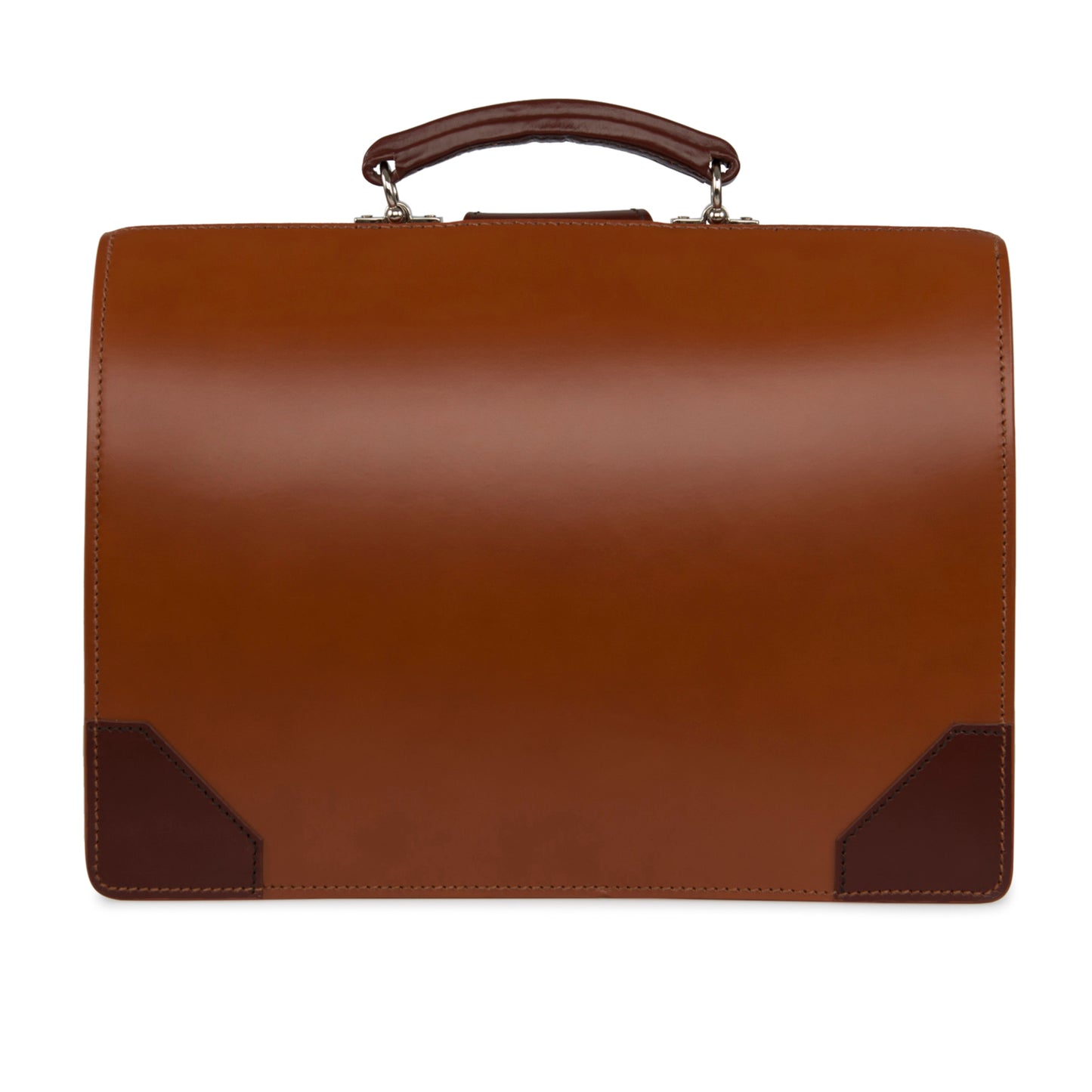 Top Frame Briefcase | Simpson London Style | English Bridle Hide | Bespoke Production | Special Round Lock | Hand Stitched | Made in England