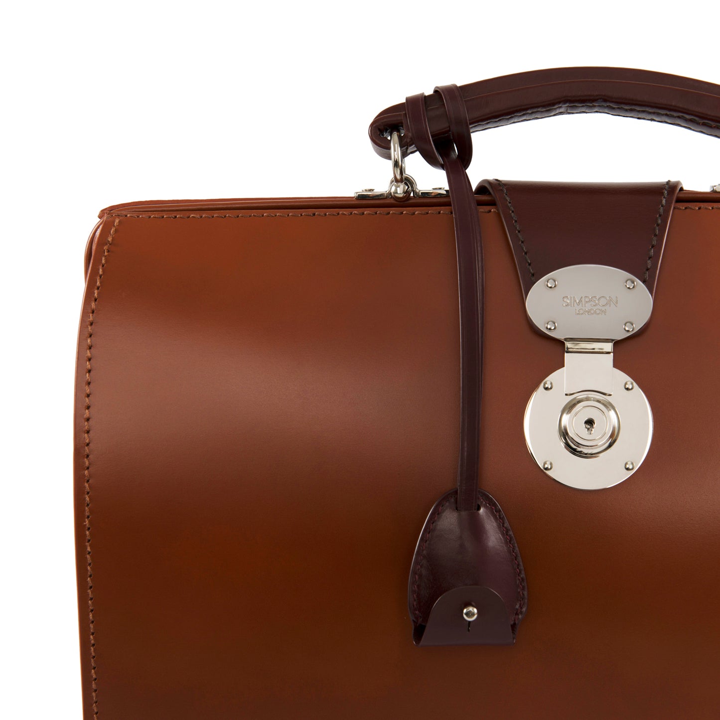 Top Frame Briefcase | Simpson London Style | English Bridle Hide | Bespoke Production | Special Round Lock | Hand Stitched | Made in England