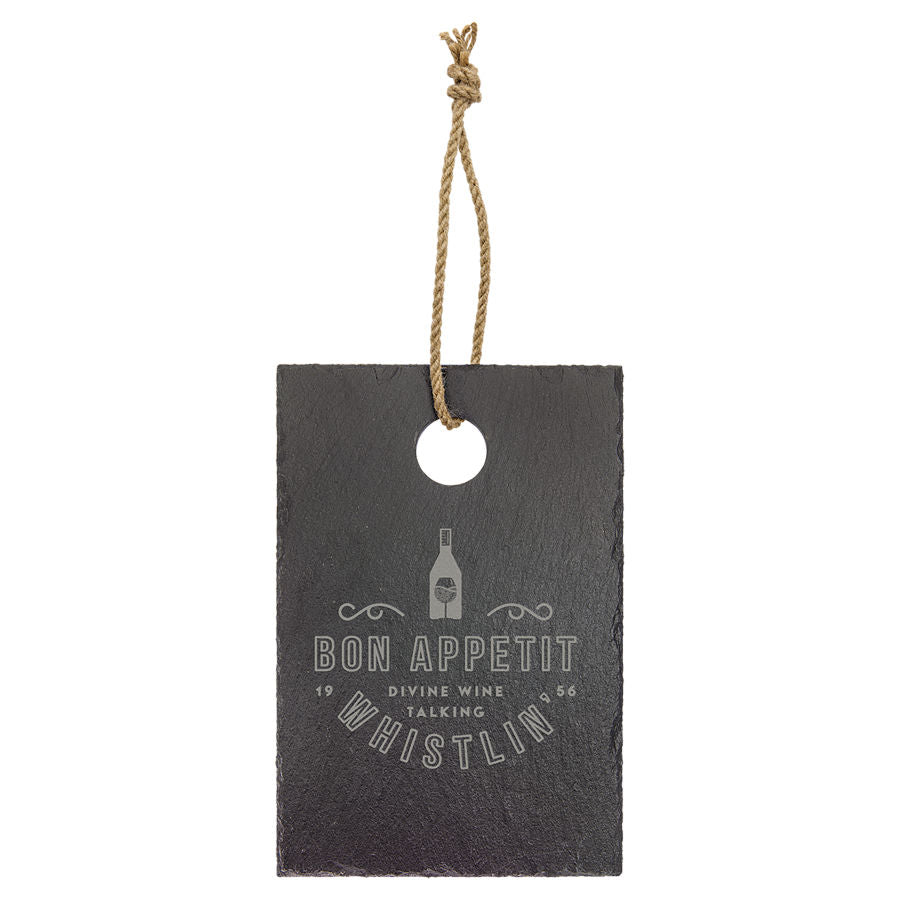 Natural Slate Tray, Slate Cutting Board, Slate Base | Engraved, Etched, Sand Blasting Logo and Message | 6 by 9 Inches