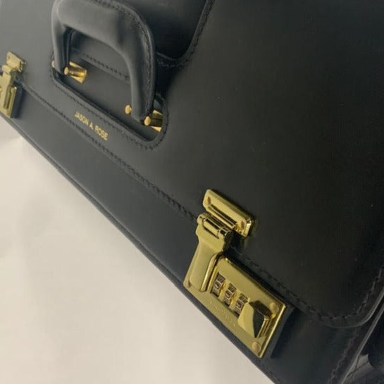 The Litigator Trial Bag Catalog Case | Premium Quality | All Leather | 20" | Exterior Wheels | Trial Bag | Name, Initials, Firm Logo | C108420BL
