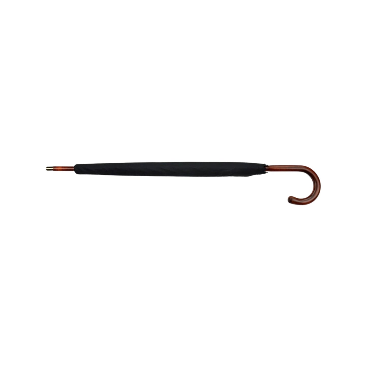 Burke Umbrellas | Prince of Wales Polished Cherry Gent's Umbrella | Hallmarked Sterling Nose Cap | Sterling Silver Collar | Finest Quality