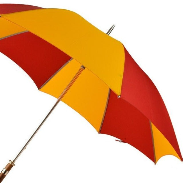 Beachball Umbrella | Golf Umbrella | Beach Ball Umbrella | Polished Chestnut Crook Handle | Custom Colors Canopy | England's Finest Umbrella | The Fox Umbrella