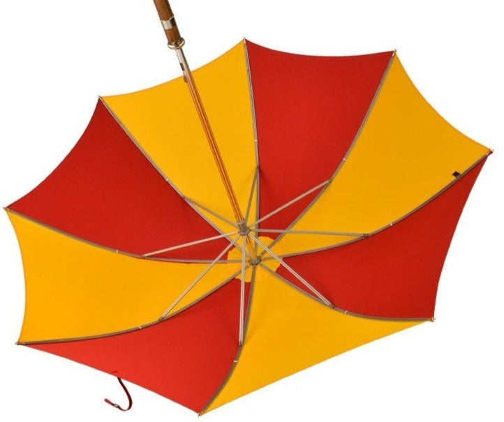 Beachball Umbrella | Golf Umbrella | Beach Ball Umbrella | Polished Chestnut Crook Handle | Custom Colors Canopy | England's Finest Umbrella | The Fox Umbrella