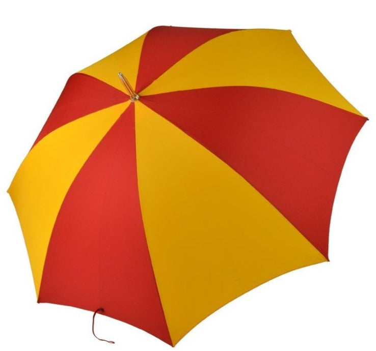 Beachball Umbrella | Golf Umbrella | Beach Ball Umbrella | Polished Chestnut Crook Handle | Custom Colors Canopy | England's Finest Umbrella | The Fox Umbrella