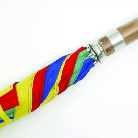 Beachball Umbrella | Golf Umbrella | Beach Ball Umbrella | Polished Chestnut Crook Handle | Custom Colors Canopy | England's Finest Umbrella | The Fox Umbrella