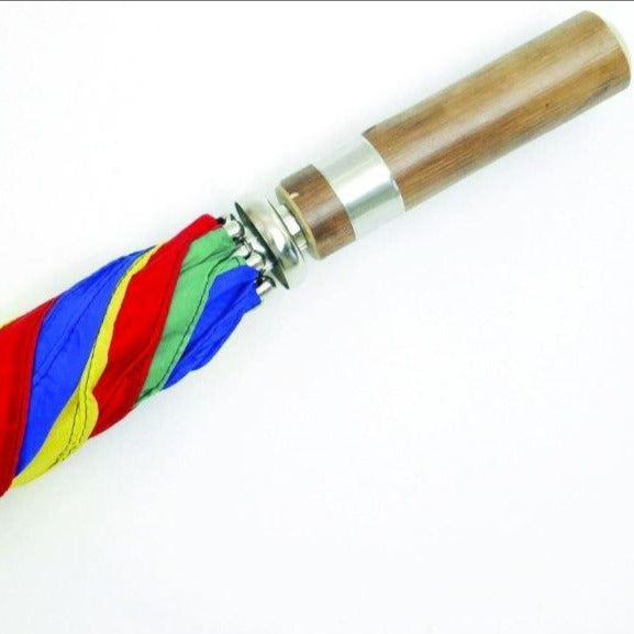 Beachball Umbrella | Golf Umbrella | Beach Ball Umbrella | Polished Chestnut Crook Handle | Custom Colors Canopy | England's Finest Umbrella | The Fox Umbrella